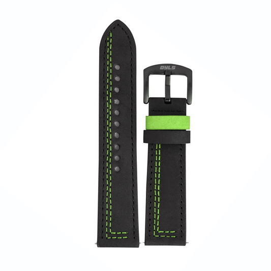 BLACK & GREEN LEATHER STRAP