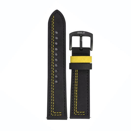 BLACK & YELLOW LEATHER STRAP